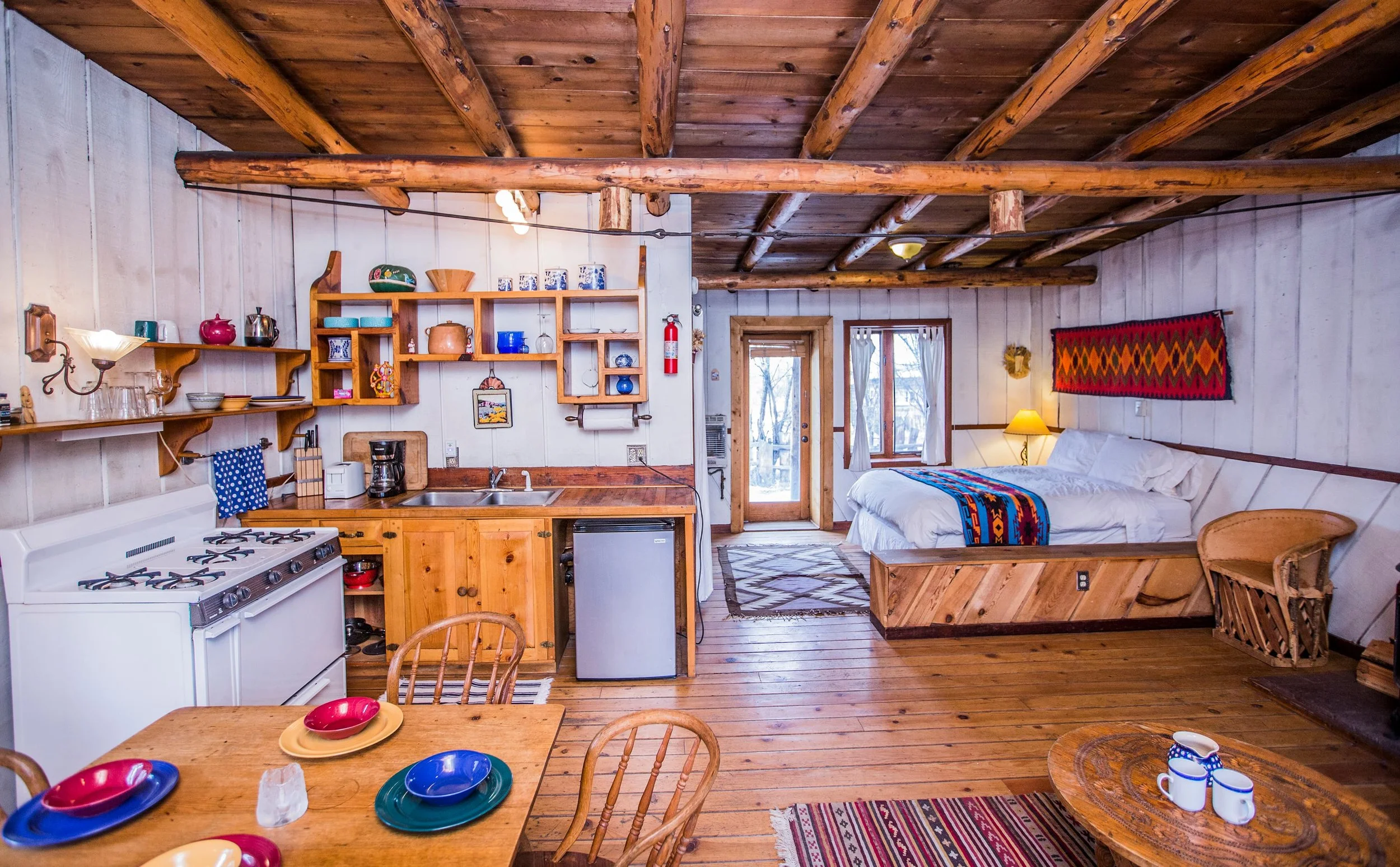 Cabin interior at Taos Goji